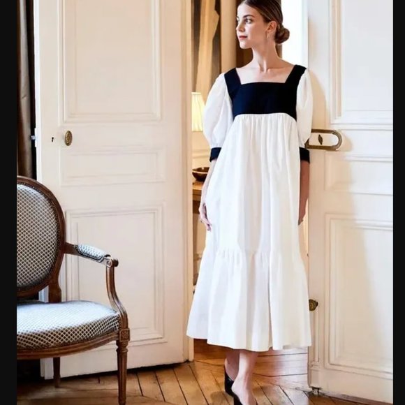 Maryam Nassir Zadeh Yara Puff Sleeve Peasant Dress XS Small  4 - Picture 2 of 10